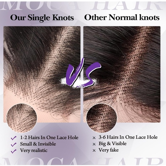 22” Natural Black 2x6 HD Lace Closure 100% Human Hair SKINLIKE 0.095mm #RD5 - Picture 10 of 11